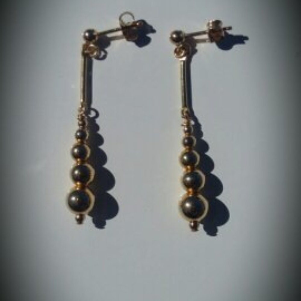 14k Gold Filled Beaded Drop Earrings NWT